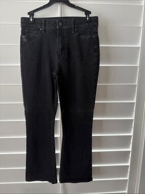 PAIGE Black Ankle Crop Bootcut Jeans